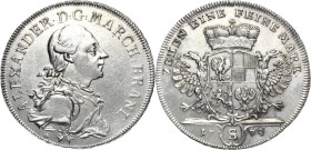 Brandenburg-Ansbach
Alexander 1757-1791 Taler 1775, S-Schwabach Mit Signatur G Slg. Wilmersdörffer 1094 Davenport 2011 Slg. Grüber 4671 Vorzüglich-pr...