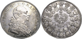 Brandenburg-Ansbach
Alexander 1757-1791 Taler 1779, Schwabach Erneuerung des Roten-Adler-Ordens. Mit Signatur G Slg. Wilmersdörffer 1102 Davenport 20...