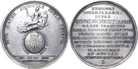 Brandenburg-Bayreuth
Friedrich 1735-1763 Silbermedaille 1737. Tod seiner Großmutter Sophie Christiane von Wolfenstein in Schloss Fredensborg in Dänem...