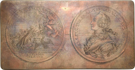 Brandenburg-Bayreuth
Friedrich Christian 1763-1769 Kupferdruckplatte zur Silbermedaille von 1763 (Oexlein) Regierungsantritt. Brustbild nach rechts /...