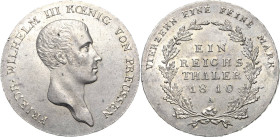 Brandenburg-Preußen
Friedrich Wilhelm III. 1797-1840 Taler 1810, A-Berlin Olding 103 a AKS 11 Jaeger 33 Kahnt 362 Davenport 756 Seltener Jahrgang. Fa...