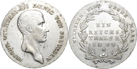 Brandenburg-Preußen
Friedrich Wilhelm III. 1797-1840 Taler 1814, A-Berlin Olding 103 a AKS 11 Jaeger 33 Kahnt 362 Davenport 756 Attraktives Exemplar....