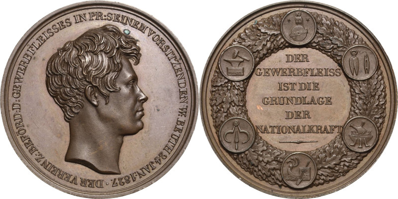 Brandenburg-Preußen
Friedrich Wilhelm III. 1797-1840 Bronzemedaille 1827 (H.F. ...