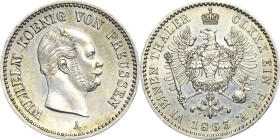 Brandenburg-Preußen
Wilhelm I. 1861-1888 1/6 Taler 1863, A-Berlin Olding 409 AKS 100 Jaeger 91 Vom Erstabschlag. Fast Stempelglanz/Stempelglanz