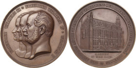 Brandenburg-Preußen
Wilhelm I. 1861-1888 Bronzemedaille 1865 (J. & L. Wiener) 50-jährige Zugehörigkeit der Rheinprovinz zum Königreich Preußen. Brust...
