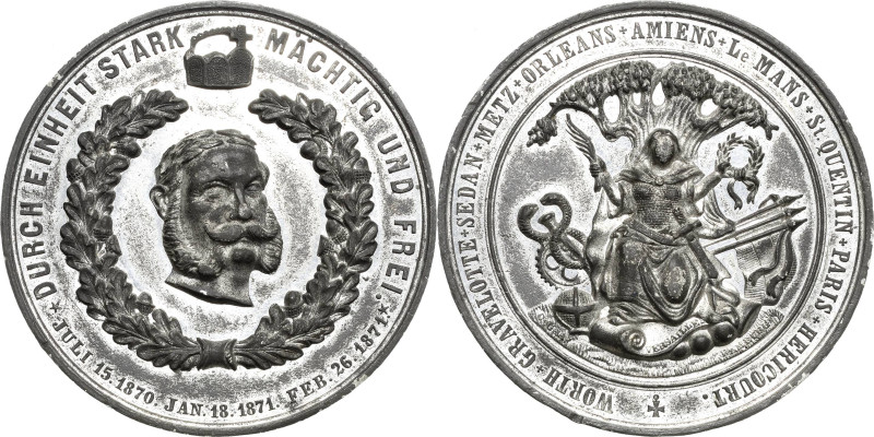 Brandenburg-Preußen
Wilhelm I. 1861-1888 Zinnmedaille 1871 (C. Graf) Friede zu ...