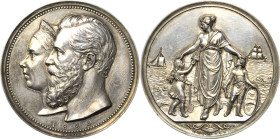 Brandenburg-Preußen
Wilhelm I. 1861-1888 Silbermedaille 1884 (E. Weigand/F.W. Kullrich) Prämienmedaille des Kronprinzenpaares Friedrich Wilhelm und V...