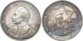 Brandenburg-Preußen
Wilhelm II. 1888-1918 Silbermedaille 1888. Eröffnung des Nord-Ostsee-Kanals. Brustbild nach links / Kartenansicht des Nord-Ostsee...