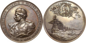 Brandenburg-Preußen
Wilhelm II. 1888-1918 Bronzemedaille 1889 (Lauer) Besuch des deutschen Kaisers in England und die Flottenschau. Brustbild mit Man...