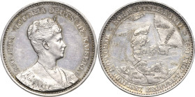 Brandenburg-Preußen
Wilhelm II. 1888-1918 Silbermedaille 1895. Eröffnung des Schleswig-Nord-Ostsee-Kanals. Brustbild der Kaiserin Augusta Victoria na...