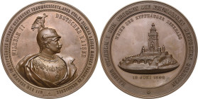 Brandenburg-Preußen
Wilhelm II. 1888-1918 Bronzemedaille 1896 (H. Dürrich) Einweihung des Kyffhäuser-Denkmals. Brustbild mit Adlerhelm, in Uniform un...