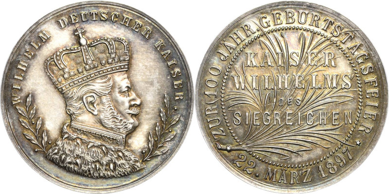 Brandenburg-Preußen
Wilhelm II. 1888-1918 Silbermedaille 1897. 100. Geburtstag ...