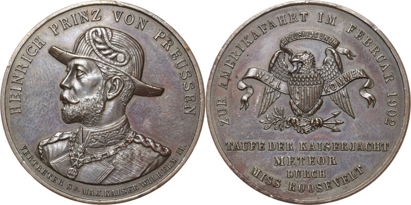 Brandenburg-Preußen
Wilhelm II. 1888-1918 Bronzemedaille 1902 (unsigniert) Besu...