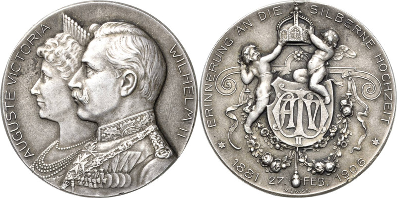 Brandenburg-Preußen
Wilhelm II. 1888-1918 Silbermedaille 1906 (Mayer & Wilhelm)...