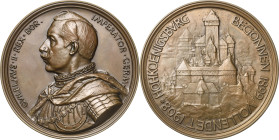 Brandenburg-Preußen
Wilhelm II. 1888-1918 Bronzemedaille 1908 (W. Haverkamp/G. Loos) Wiederherstellung und Einweihung der Hohkönigsburg im Elsass. Br...