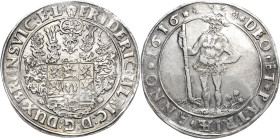 Braunschweig-Wolfenbüttel
Friedrich Ulrich 1613-1634 Taler 1616, o.Mzz.-Goslar oder Zellerfeld Wilder Mann. DEO ET PATRIA (= Für Gott und Vaterland) ...