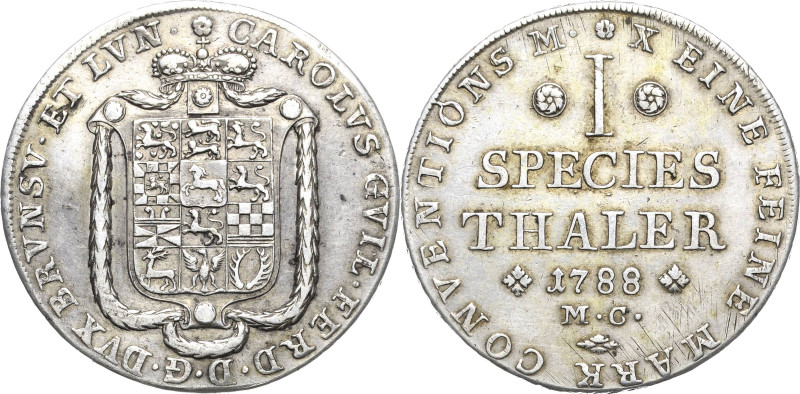 Braunschweig-Wolfenbüttel
Karl Wilhelm Ferdinand 1780-1806 Taler 1788, MC-Braun...