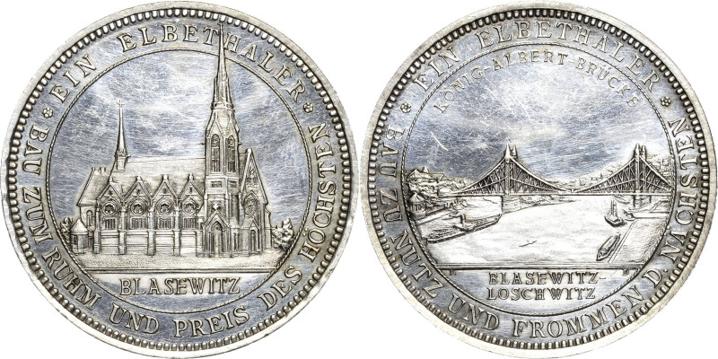 Dresden
 Silbermedaille 1893 (L. Diller) Bau der König-Albert-Brücke ("Das blau...