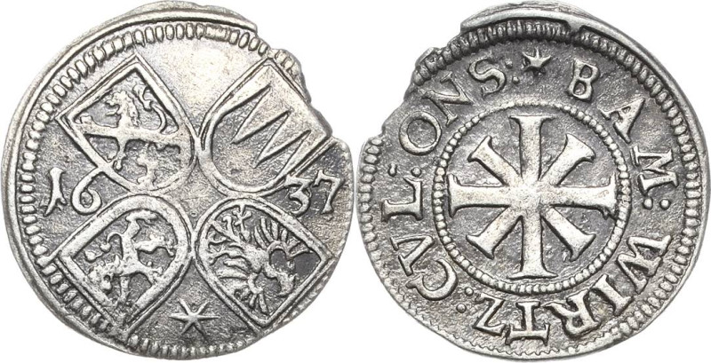 Fränkischer Kreis
 1 Kreuzer 1637. Krug 10 Helmschrott 278 Slg. Wilmersdörffer ...