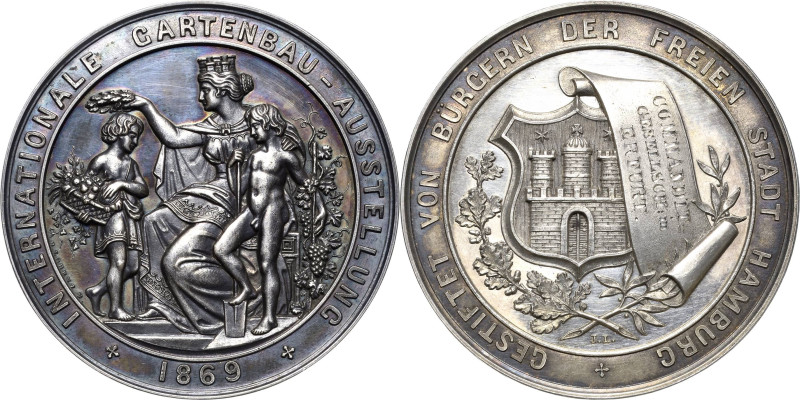 Hamburg
 Silbermedaille 1869 (J. & H. Lorenz) Prämie der Internationalen Garten...