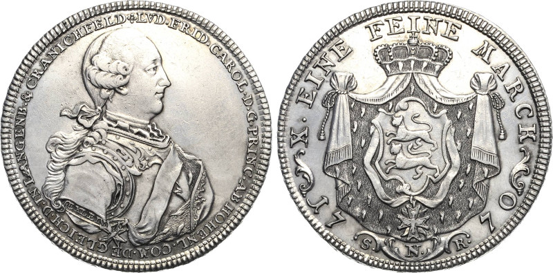 Hohenlohe-Neuenstein-Öhringen
Ludwig Friedrich Karl 1765-1805 Taler 1770, SR-Nü...