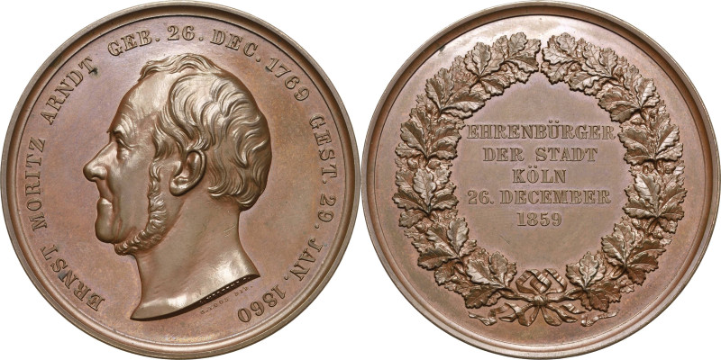 Köln-Stadt
 Bronzemedaille 1860 (A. Mertens) Auf den Tod von Ernst Moritz Arndt...