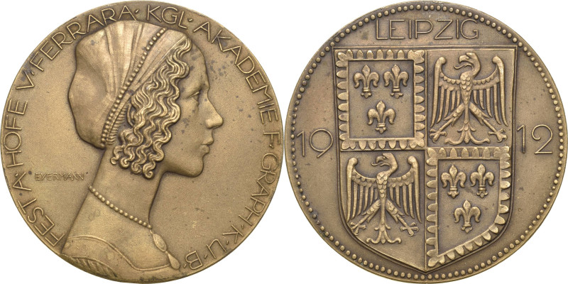 Leipzig
 Bronzemedaille 1912 (Bruno Eyermann) Fest der Akademie für graphische ...