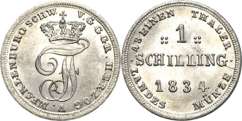 Mecklenburg-Schwerin
Friedrich Franz I. 1785-1837 Silberabschlag des Schilling ...