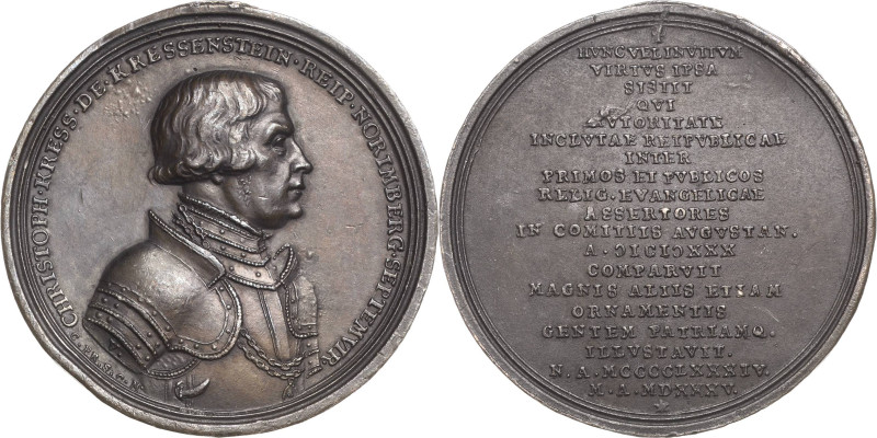 Nürnberg
 Bronzegussmedaille 1735 (A. Vestner) 200. Todestag des Patriziers Chr...