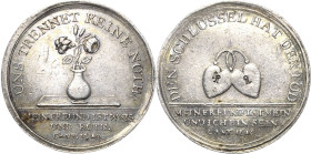 Nürnberg
 Silbermedaille o.J. Uns trennet keine Noth - den Schlüssel hat der Tod. Blumenvase / Zwei Herzensschlösser. 25,5 mm, 7,35 g Kellner - Slg. ...