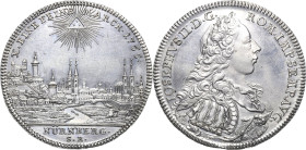 Nürnberg
 Taler 1765, SR-Scholz/Riedner Mit Titel und Porträt Joseph II. Stadtansicht Kellner 342 Slg. Erlanger 756 Davenport 2493 Kabinettstück vom ...