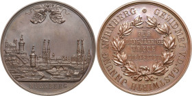 Nürnberg
 Bronzemedaille o.J. (Balenberger) Dienstbotenmedaille der Gastwirtsinnung. Stadtansicht / 4 Zeilen Schrift im Lorbeerkranz. 50 mm, 54,71 g ...