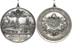 Nürnberg
 Silbermedaille 1890 (Lauer) Silberhochzeit der Eheleute Kugler. Stadtansicht / Verzierte Tafel mit 5 Zeilen Schrift, darunter zwei Lorbeerz...