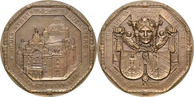 Nürnberg
 Bronzemedaille 1905 (Kittler/Lauer) Eröffnung des Stadttheaters. Ansicht des Stadttheaters / 2 Putten halten Maske von Freya über das zweit...
