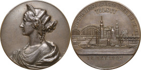 Ostpreußen
Tilsit Bronzemedaille 1907 (Fehrmann) 100-Jahrfeier der Errichtung der Königin-Luise-Brücke über die Memel in Tilsit. Brustbild der Königi...