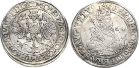 Ostfriesland
Edzard, Christoph und Johann v. Rietberg 1540-1566 Taler 1564, Emden Harpyie / Gekröntes Hüftbild mit Schwert und Zepter sowie Titulatur...