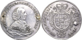 Paderborn-Bistum
Wilhelm Anton von Asseburg 1763-1782 1/2 Taler 1764, Neuhaus Weingärtner 213 Schwede 294 A/a Av. Broschierspur, sehr schön