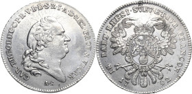 Pfalz-Kurlinie Sulzbach
Karl Theodor 1743-1799 Taler 1792, AS-Mannheim Lichtenrader Prägung. Vikariat Slg. Memmesheimer 2591 Hahn 399 Davenport 1974 ...