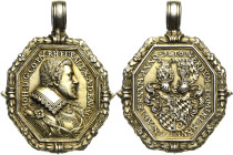 Pfalz-Birkenfeld-Zweibrücken
Johann II. 1604-1635 Vergoldeter Gnadenpfennig 1610. Auf die Führung der Vormundschaft für Friedrich V. und die Administ...