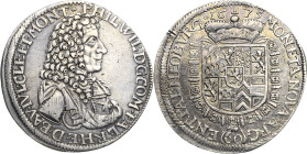 Pfalz-Neuburg
Philipp Wilhelm von Neuburg 1653-1690 Gulden (60 Kreuzer) 1675, Neuburg Noss 416 Slg. Memmesheimer 2852 Davenport 758 A Attraktives Exe...