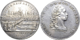 Regensburg-Stadt
 Taler 1793, GCB-Georg Christoph Busch Mit Titel Franz II. Stadtansicht Beckenbauer 7120 Davenport 2633 Prachtvolles Exemplar vom Er...