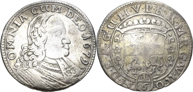 Reuss-Ältere Linie - Obergreiz
Heinrich I. 1629-1681 1/6 Taler 1679, o. Mzz.-Sa...