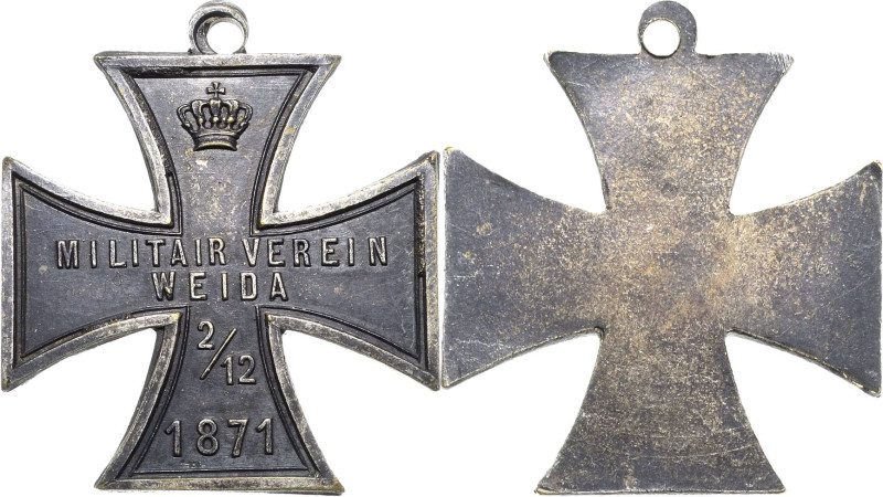 Reuss-Städte und Gemeinden
Weida Mitgliedsabzeichen, Kreuz des Militärvereins W...