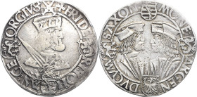 Sachsen-Kurlinie ab 1486 bis 1547 (Ernestiner)
Friedrich III., Johann und Georg 1507-1525 Guldengroschen o.J. (um 1517/1523), Avers Kreuz-Annaberg Kl...
