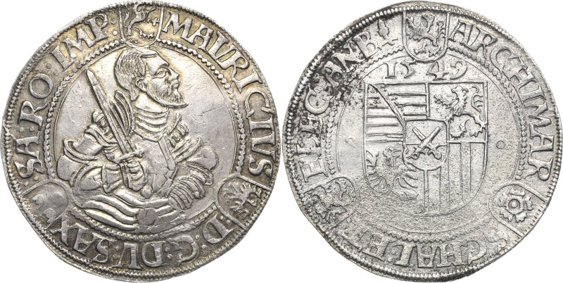 Sachsen-Kurlinie ab 1547 (Albertiner)
Moritz 1547-1553 Taler 1549, Eichel-Annab...