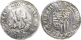 Sachsen-Kurlinie ab 1547 (Albertiner)
Moritz 1547-1553 Taler 1550, Stern-Freiberg Interessante Variante ohne Punkte rechts und links vom Wappen. Klei...