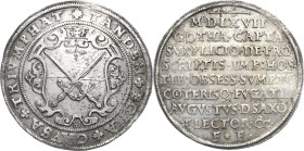 Sachsen-Kurlinie ab 1547 (Albertiner)
August 1553-1586 Taler 1567, HB-Dresden Einnahme von Gotha Keilitz/Kahnt 61 Schnee 717 Davenport 9800 Kl. Schrö...