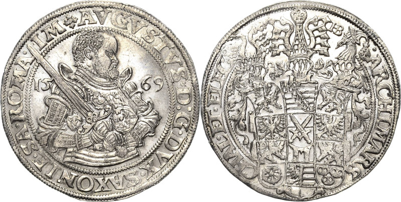 Sachsen-Kurlinie ab 1547 (Albertiner)
August 1553-1586 Taler 1569, HB-Dresden K...