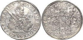 Sachsen-Kurlinie ab 1547 (Albertiner)
August 1553-1586 Taler 1583, HB-Dresden Keilitz/Kahnt 68 Schnee 725 Davenport 9798 Fast Vorzüglich