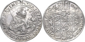 Sachsen-Kurlinie ab 1547 (Albertiner)
Christian I. 1586-1591 Taler 1586, HB-Dresden Keilitz/Kahnt 142 Schnee 731 Davenport 9806 Vorzüglich